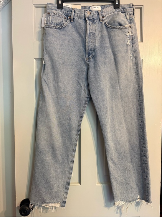 Agolde Denim - NEW Agolde Size 30 Nerve 90s Crop Mid Rise Loose Straight Jeans Button Fly